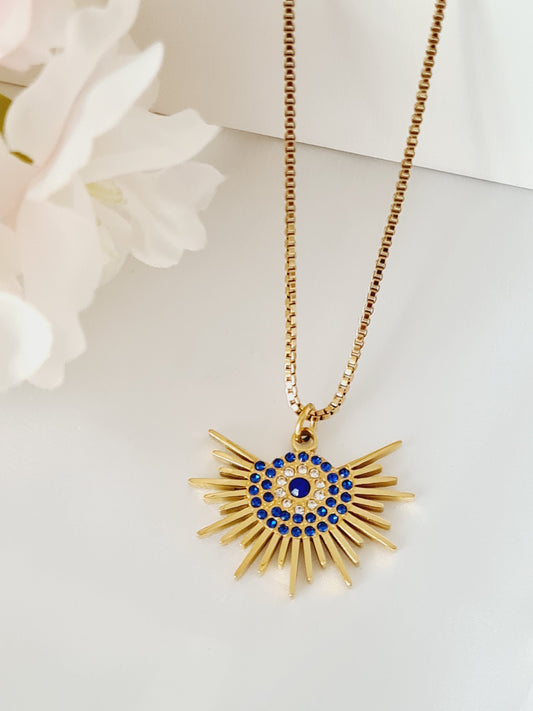 Gold Plated Evil Eye Necklace