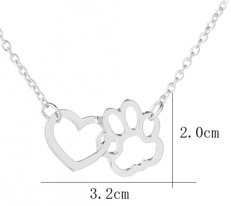 Heart-Paw Pendant Necklace